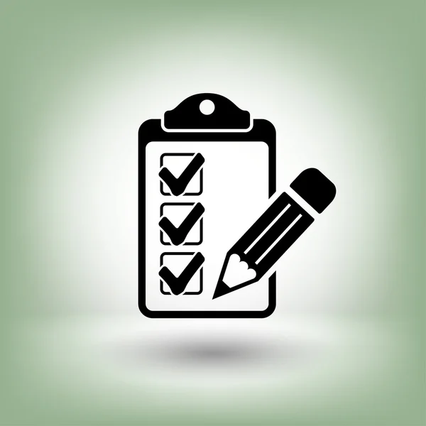 Pittogramma della checklist, illustrazione — Vettoriale Stock