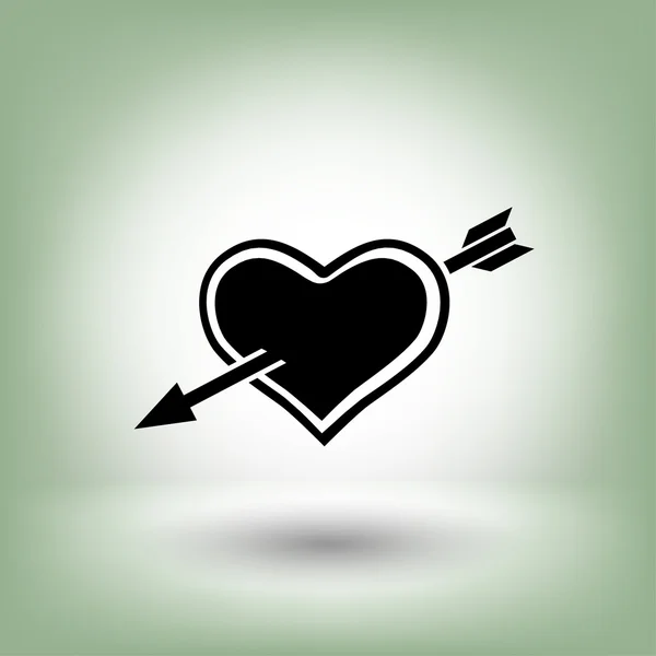 Pictografía de corazón con flecha — Vector de stock