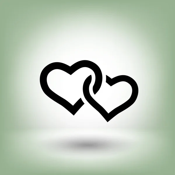 Pictograph van twee harten — Stockvector