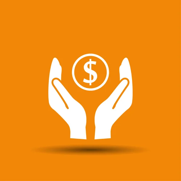 Pictograph of money in hands — Stock Vector