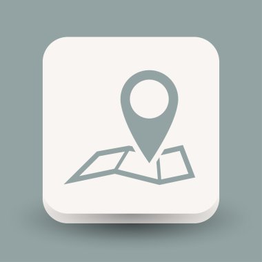 harita üzerinde toplu iğne. vektör simgesi