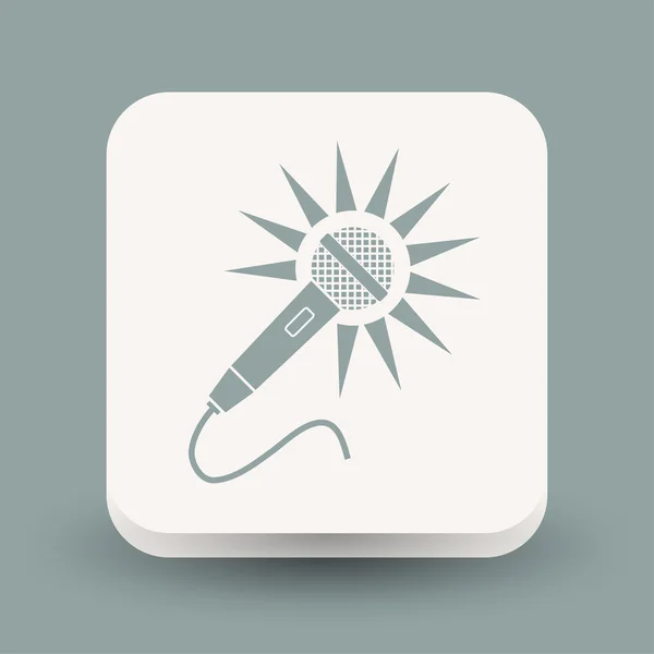 Icona del microfono, illustrazione — Vettoriale Stock