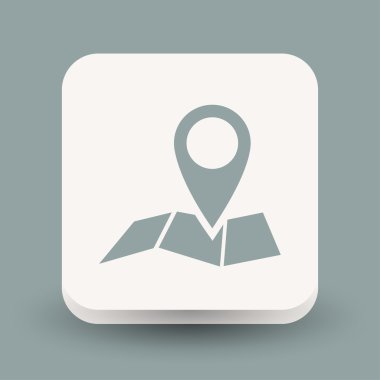 harita üzerinde toplu iğne. vektör simgesi