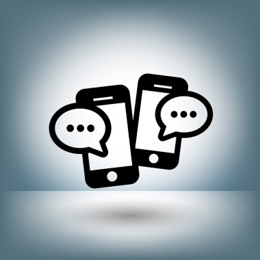 Ekibimizi mesaj veya smartphone kavramı simge sohbet