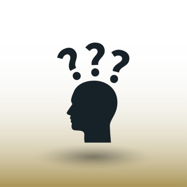 Soru işareti ve adam ikon resim