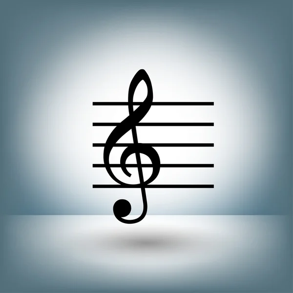 Pictograph ikon konsep kunci musik - Stok Vektor
