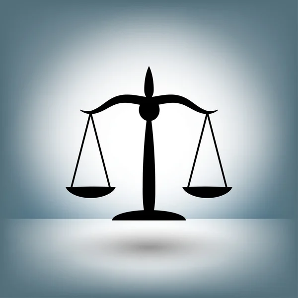 Pictogramme des échelles de justice icône conceptuelle — Image vectorielle
