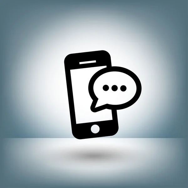 Pictogramme de message ou chat sur l'icône concept du smartphone — Image vectorielle