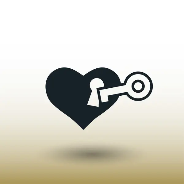 Piktogram serca z kluczowym pojęciem ikona — Wektor stockowy