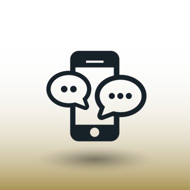 Ekibimizi mesaj veya smartphone kavramı simge sohbet