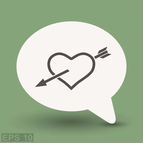 Pictograma de coração com ícone de seta — Vetor de Stock