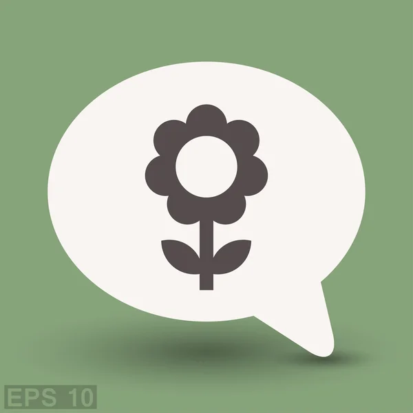 Pictografía del icono de la flor — Vector de stock