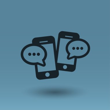 Ekibimizi mesaj veya smartphone kavramı simge sohbet