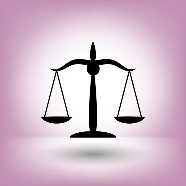 Pictograph of justice scales concept icon — Stock Vector