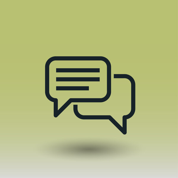 Pictograph of message or chat icon