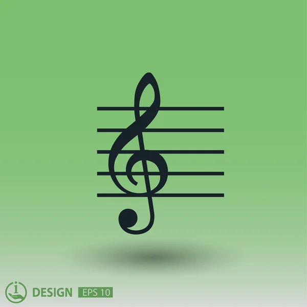 Pictografía del icono del concepto clave de la música — Vector de stock