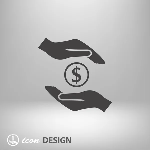 Pictograph of money in hand concept icon — Stock Vector