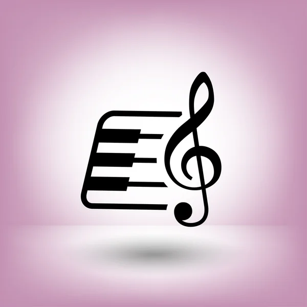 Pictograph of music key and keyboard icon — Stock Vector