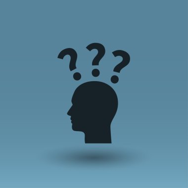 Soru işareti ve adam ikon resim