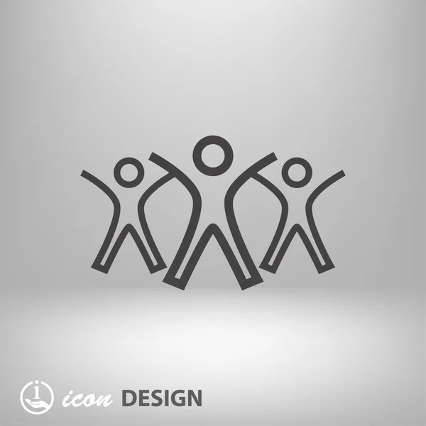 Pictograma do ícone conceito de equipe de sucesso — Vetor de Stock