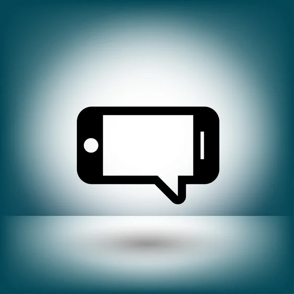 Pictograph of message or chat on smartphone concept icon — Stock Vector