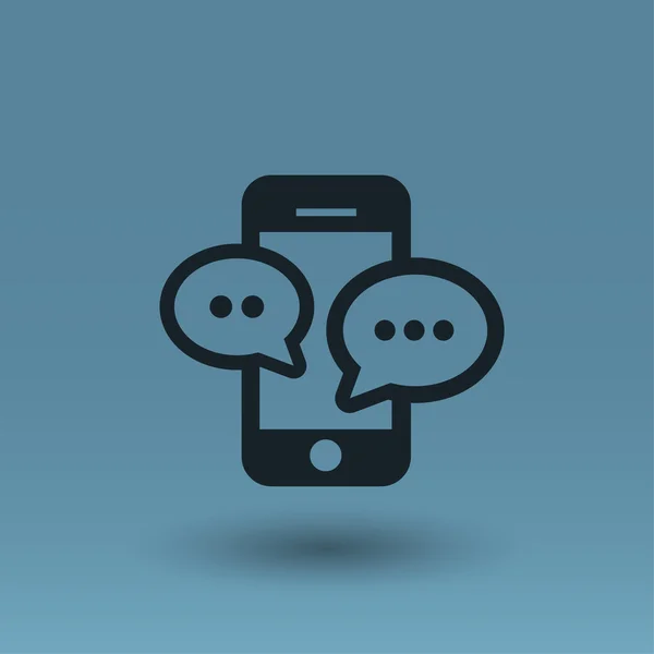 메시지 또는 채팅 스마트폰 개념 아이콘의 상형 — 스톡 벡터