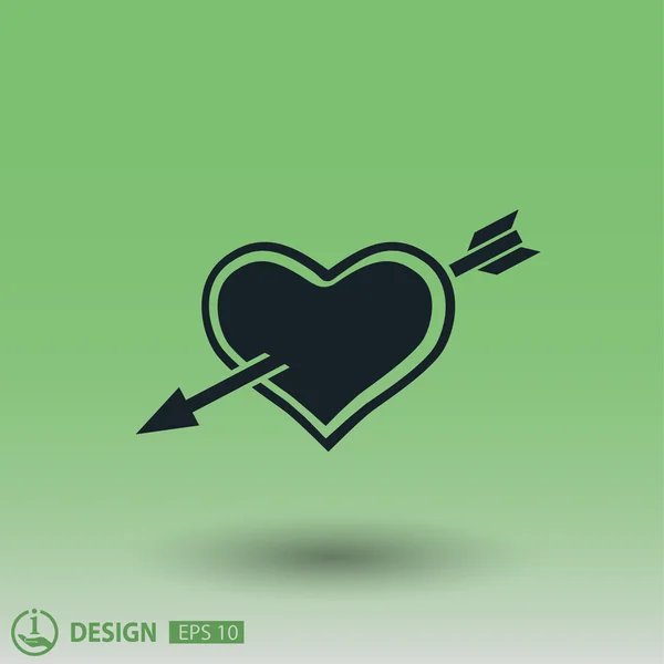 Ikona srdce s koncept ikonu šipky — Stockový vektor