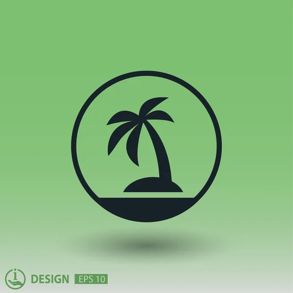 Icono del concepto pictográfico de la isla — Vector de stock