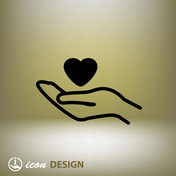 Piktograf af hjerte i hånd koncept ikon – Stock-vektor