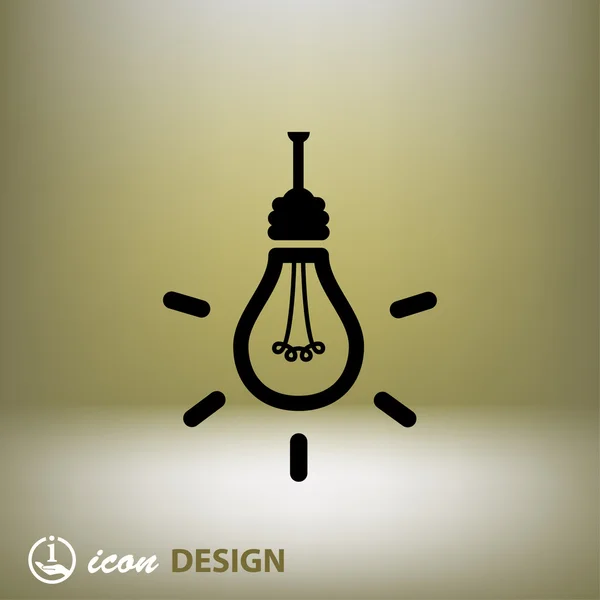 Pictograma do ícone conceito lâmpada — Vetor de Stock
