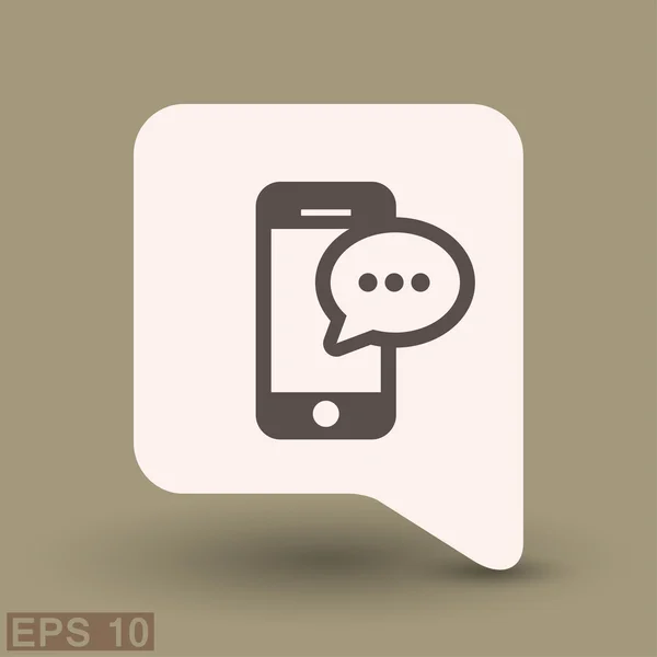 Pictografía de mensaje o chat en el icono del concepto de teléfono inteligente — Archivo Imágenes Vectoriales