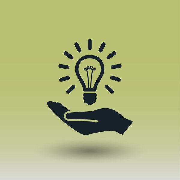 Pictograph of light bulb concept icon