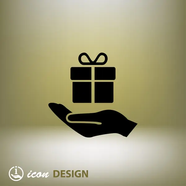 Pictogramme de l'icône concept cadeau — Image vectorielle