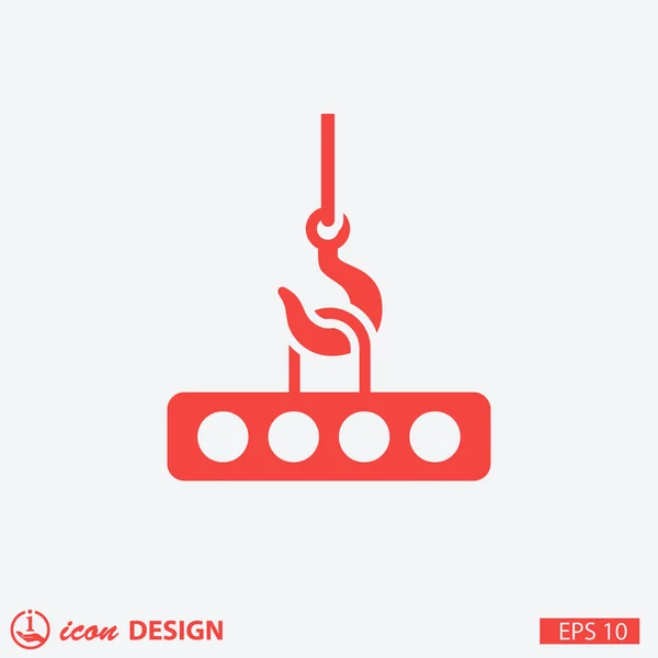 Pictogramme de grue crochet concept icône — Image vectorielle