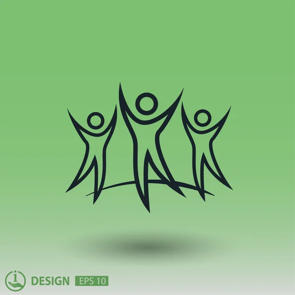 Pictograph of success team concept icon — Stock Vector