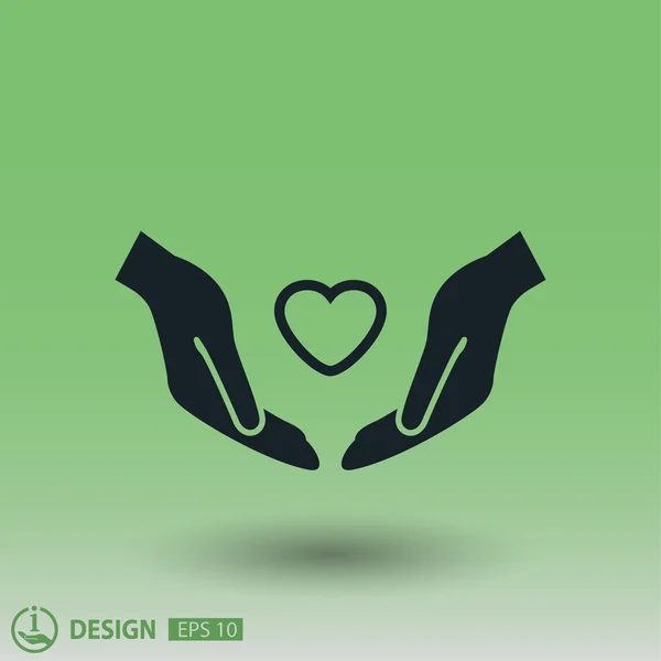 Ikona srdce v rukou koncept ikonu — Stockový vektor