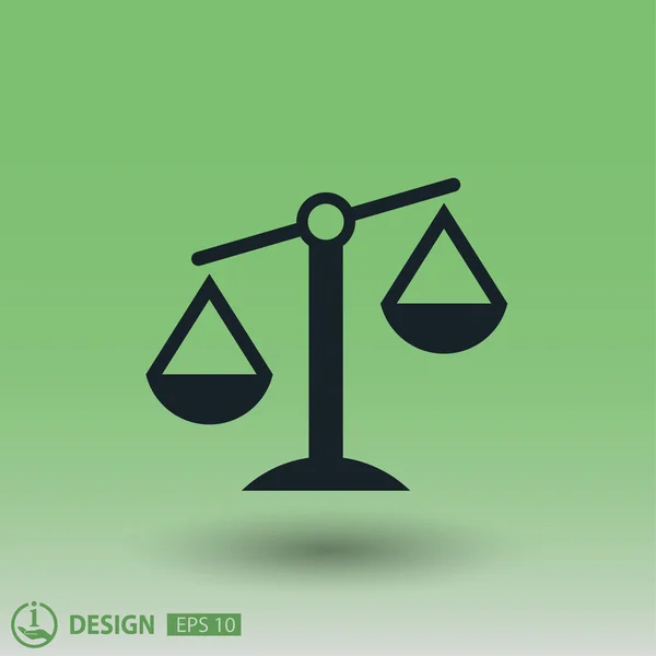 Pictografía de la justicia escala icono de concepto — Vector de stock