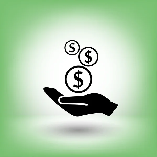 รูปภาพของเงินในไอคอนแนวคิดของมือ — ภาพเวกเตอร์สต็อก