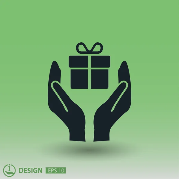 Pictografía del icono del concepto de regalo — Vector de stock