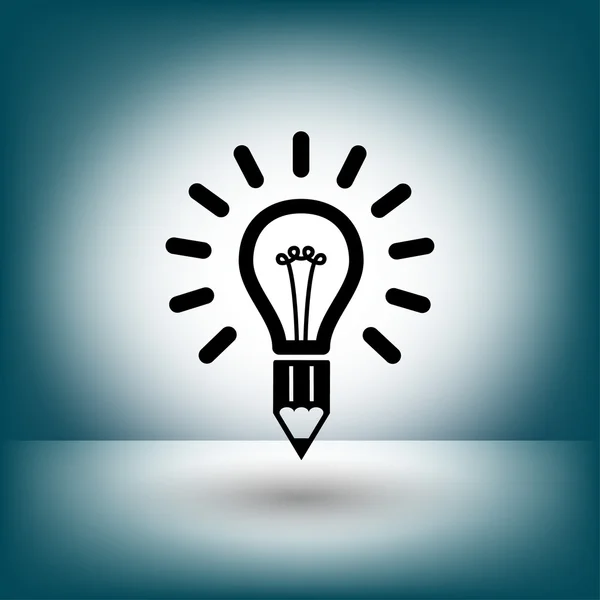 Pittogramma dell'icona del concetto di lampadina — Vettoriale Stock