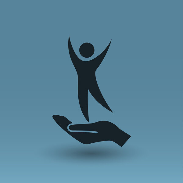 Пиктограф успеха людей концепция икона
