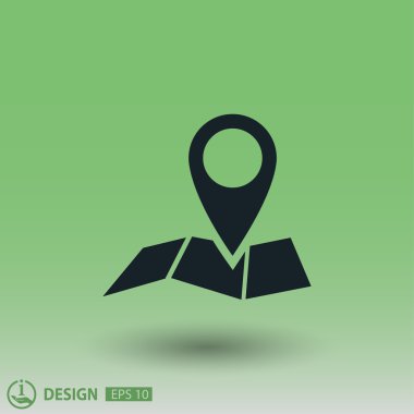 Harita kavramı simgesine pin