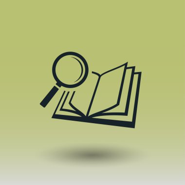 Ekibimizi kitap ve büyüteç cam kavramı simgesinin