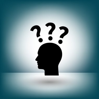 Soru işareti ve adam ikon resim