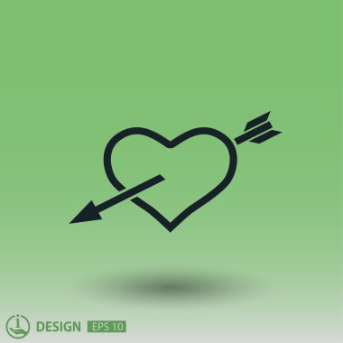 Ekibimizi kalp ok kavramı simgesi ile