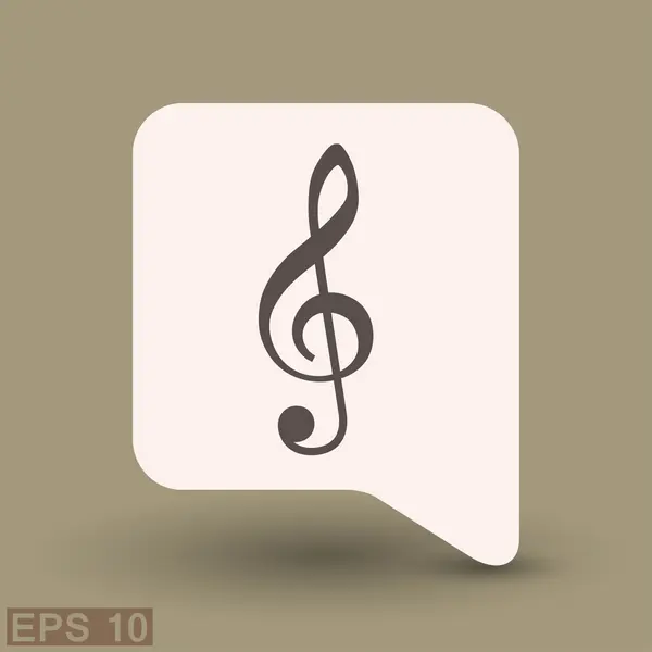 Pittogramma dell'icona del concetto chiave della musica — Vettoriale Stock