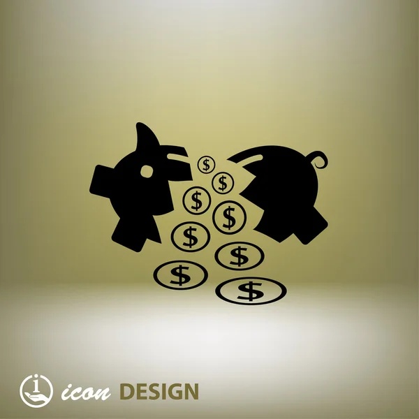 Pictograph dari ikon concpet moneybox - Stok Vektor