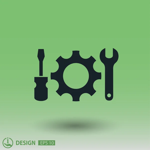 Pictografía del icono del concepto de engranaje — Vector de stock