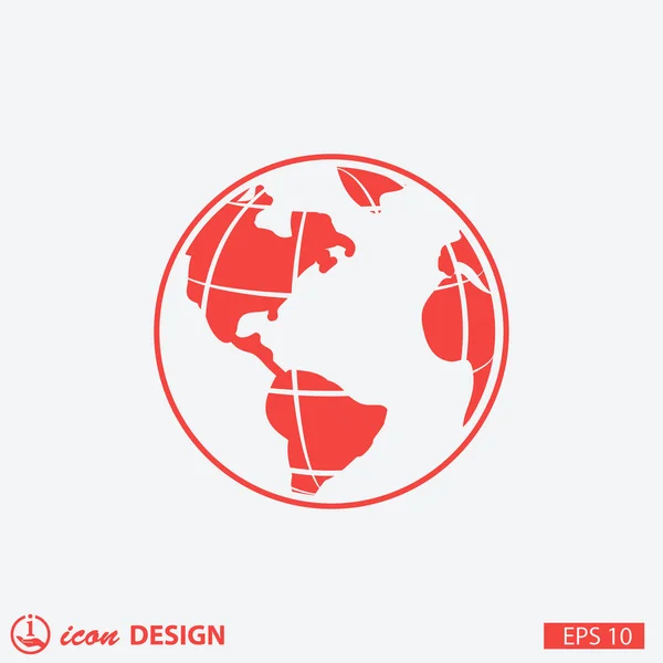 Pittogramma dell'icona del concetto di globo — Vettoriale Stock