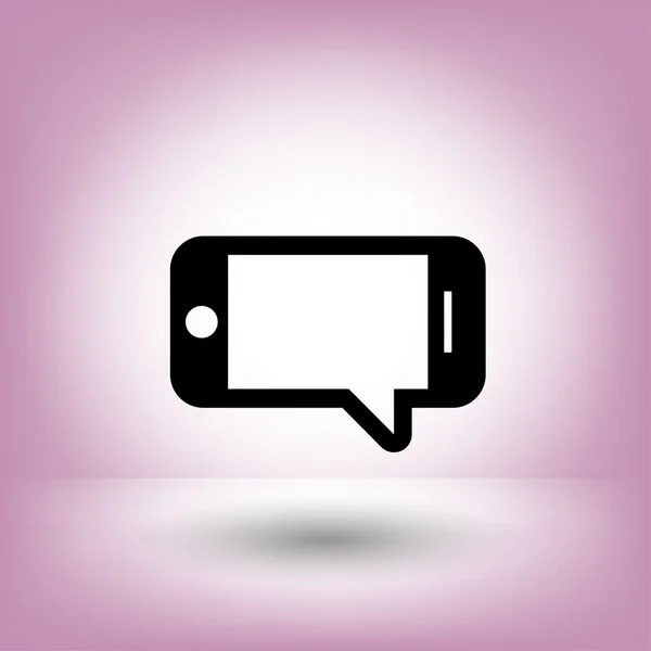 Pictografía de mensaje o chat en el icono del concepto de teléfono inteligente — Vector de stock